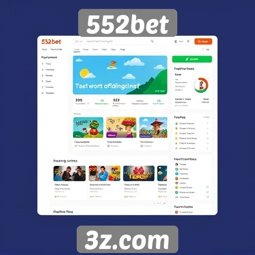 Análise da interface do usuário do site 552bet